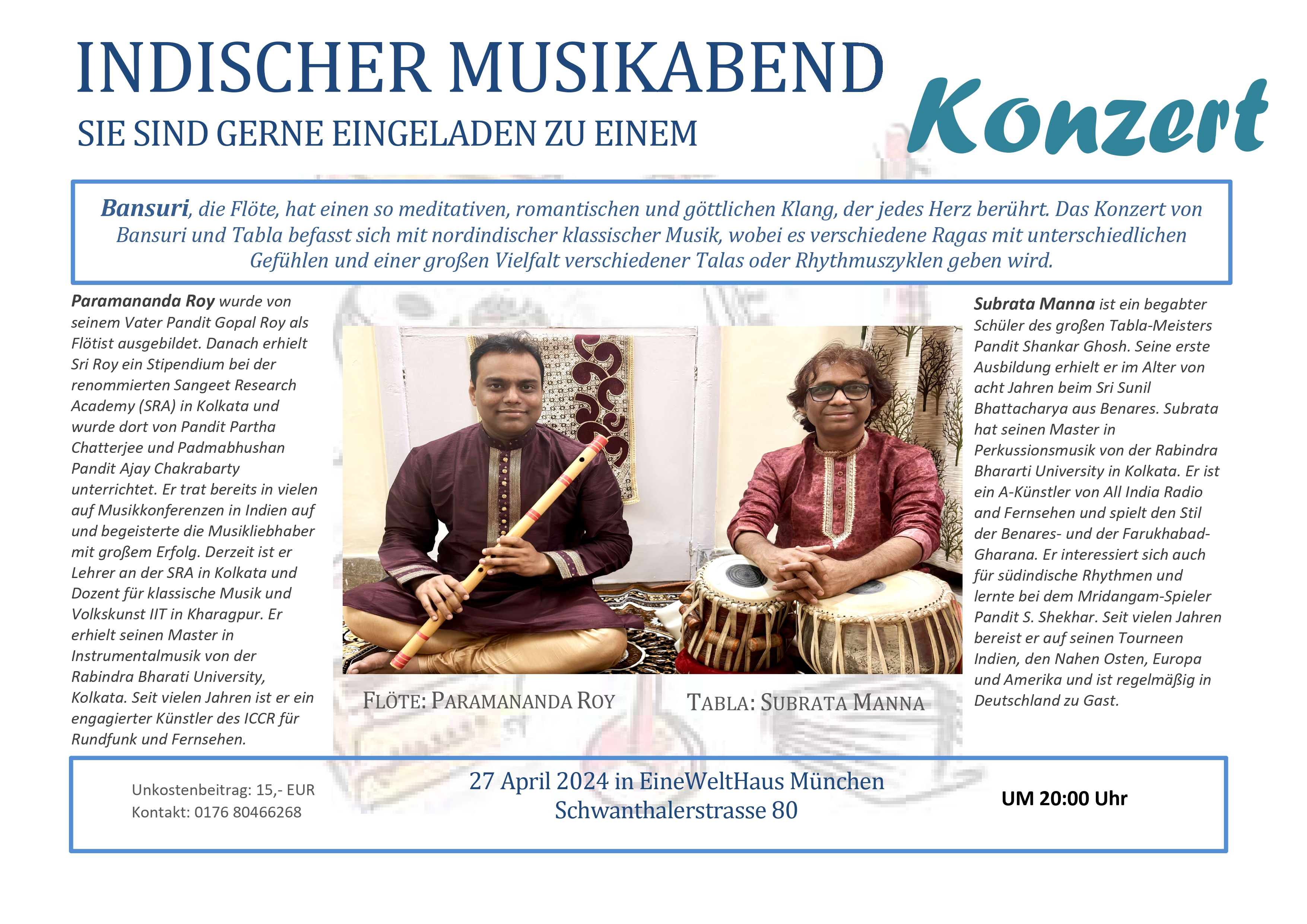 Flyer Indisches Konzert