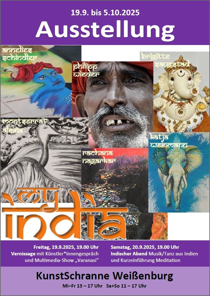 Plakat Kunstausstellung My India Herbst 2025